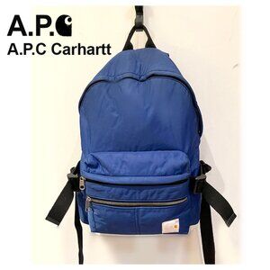 SUPER RARE A.P.C. X CARHARTT Ltd. Edition Backpack, Indigo blue/black